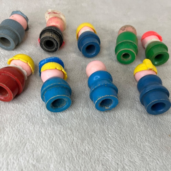 Vintage Fisher Price Little People Figure Lot of 9 Wooden 1960/70s fire fighter - Picture 9 of 16
